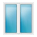 Zweiflügeliges Fenster 154x164 cm Weiß