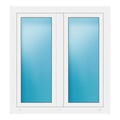 Zweiflügeliges Fenster 112x120 cm Weiß