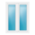 Zweiflügeliges Fenster 105x138 cm Weiß