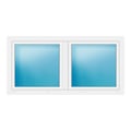 Zweiflügeliges Fenster 180x90 cm Weiß