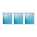 Dreiflügeliges Fenster 330x136 cm Weiß