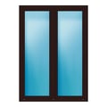 Terrassentür 154x215 cm Braun genarbt