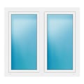 Zweiflügeliges Fenster 136x125 cm Weiß