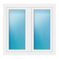 Zweiflügeliges Fenster 113x110 cm Weiß