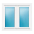 Zweiflügeliges Fenster 112x100 cm Weiß