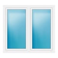 Zweiflügeliges Fenster 150,5x138,5 cm Weiß