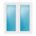 Zweiflügeliges Fenster 117x130 cm Weiß