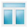 Zweiflügeliges Fenster 130x130 cm Weiß