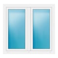 Zweiflügeliges Fenster 125x120 cm Weiß