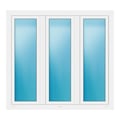 Dreiflügeliges Fenster 158x146 cm Weiß