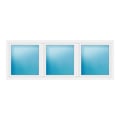 Dreiflügeliges Fenster 270x100 cm Weiß