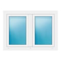 Zweiflügeliges Fenster 117x85,5 cm Weiß