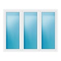 Dreiflügeliges Fenster 230x180 cm Weiß