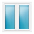 Zweiflügeliges Fenster 121x125 cm Weiß