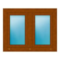 Zweiflügeliges Fenster 100x80 cm Golden Oak genarbt
