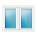Zweiflügeliges Fenster 126x100 cm Weiß