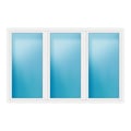 Dreiflügeliges Fenster 280x180 cm Weiß