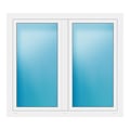 Zweiflügeliges Fenster 146x130 cm Weiß