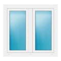 Zweiflügeliges Fenster 107x102 cm Weiß