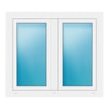 Zweiflügeliges Fenster 110x96 cm Weiß