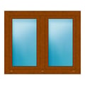 Zweiflügeliges Fenster 122x101 cm Golden Oak genarbt