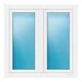 Zweiflügeliges Fenster 110,5x110,5 cm Weiß