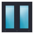 Zweiflügeliges Fenster 102x102 cm Anthrazit genarbt