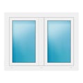 Zweiflügeliges Fenster 115x90 cm Weiß