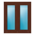 Zweiflügeliges Fenster 100x115 cm Nussbaum genarbt
