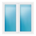Zweiflügeliges Fenster 148x150 cm Weiß