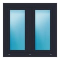 Zweiflügeliges Fenster 100x100 cm Anthrazit genarbt