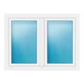 Zweiflügeliges Fenster 132x100 cm Weiß