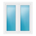 Zweiflügeliges Fenster 111x122 cm Weiß