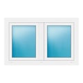 Zweiflügeliges Fenster 120x76,5 cm Weiß