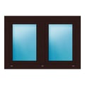 Zweiflügeliges Fenster 118x82 cm Braun genarbt