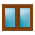 Zweiflügeliges Fenster 120x100 cm Golden Oak genarbt