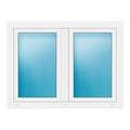 Zweiflügeliges Fenster 126x95 cm Weiß