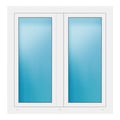 Zweiflügeliges Fenster 117,5x120 cm Weiß