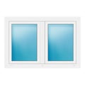 Zweiflügeliges Fenster 130x88 cm Weiß
