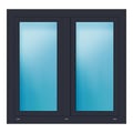 Zweiflügeliges Fenster 120x115 cm Anthrazit Feinstruktur
