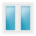 Zweiflügeliges Fenster 101x100,5 cm Weiß