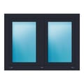 Zweiflügeliges Fenster 120x90 cm Anthrazit genarbt