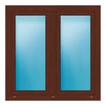 Zweiflügeliges Fenster 120x120 cm Nussbaum genarbt