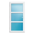 Nebeneingangstür 106x206 cm Anthrazitgrau genarbt 3-teilig Glas