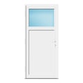 Nebeneingangstür 90x199 cm Weiß 1/3 Glas