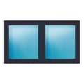 Zweiflügeliges Fenster 207x118 cm Anthrazit Feinstruktur