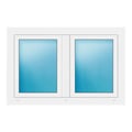 Zweiflügeliges Fenster 122x80 cm Weiß