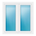Zweiflügeliges Fenster 120,5x125 cm Weiß