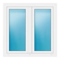 Zweiflügeliges Fenster 112x112 cm Weiß