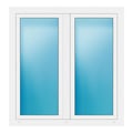 Zweiflügeliges Fenster 130x135 cm Weiß
